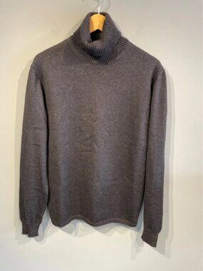 Jil Sander Wool Knit Turtleneck Sweater Dark Gray Men's Size L